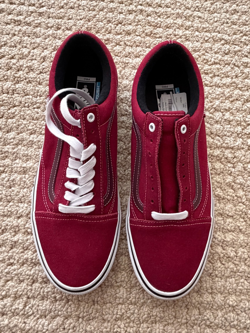 Burgundy Vans Old Skool Pro Mens Sneakers